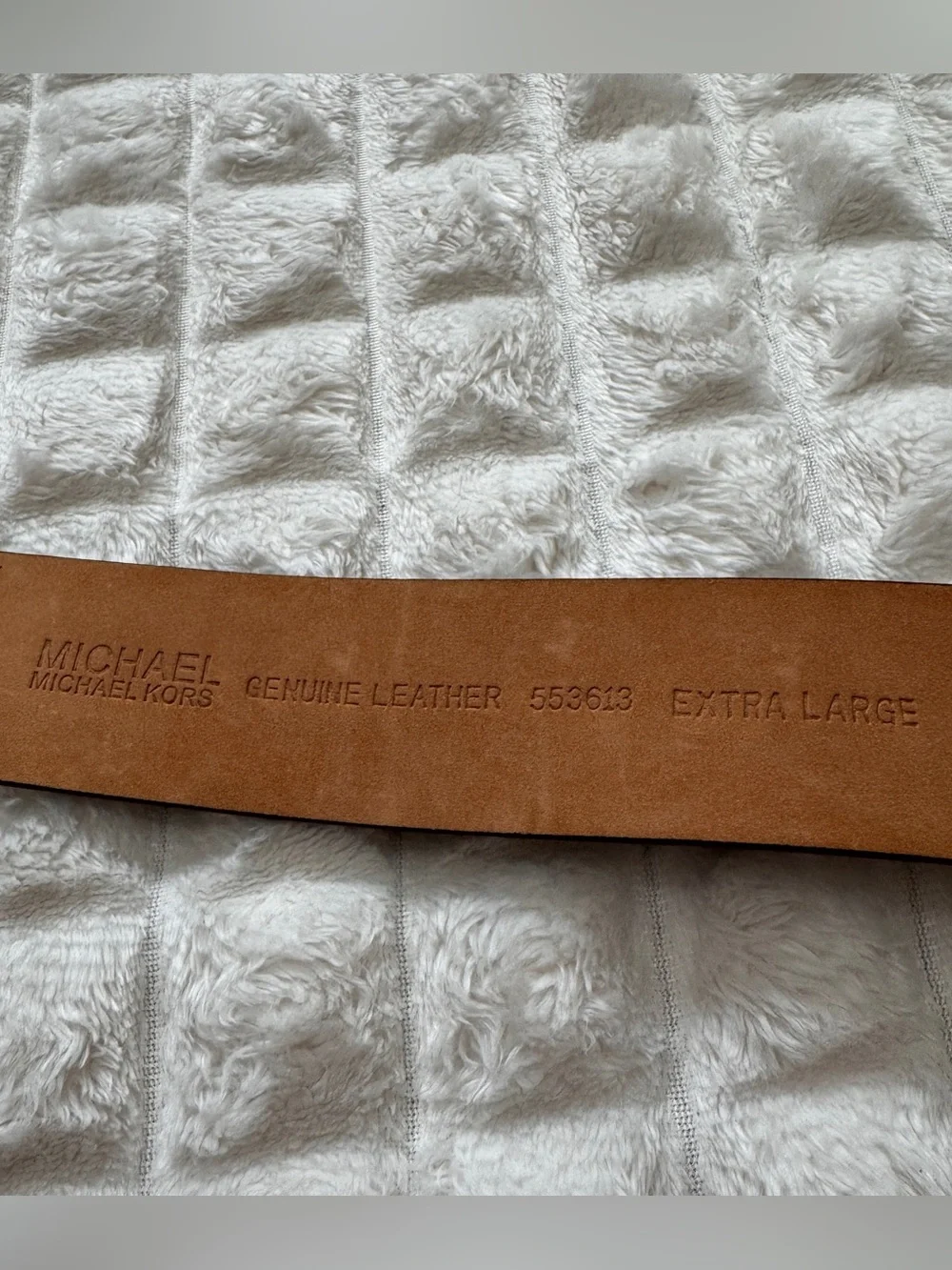 Michael Kors XL Brown Leather Belt with Gold Horsebit Hardware